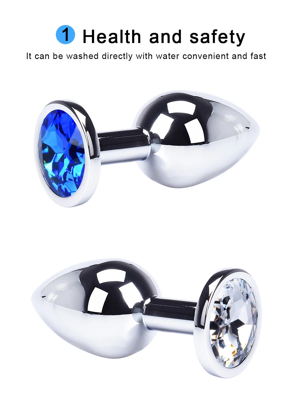 Crystal-Tip Stainless Steel Anal Plug