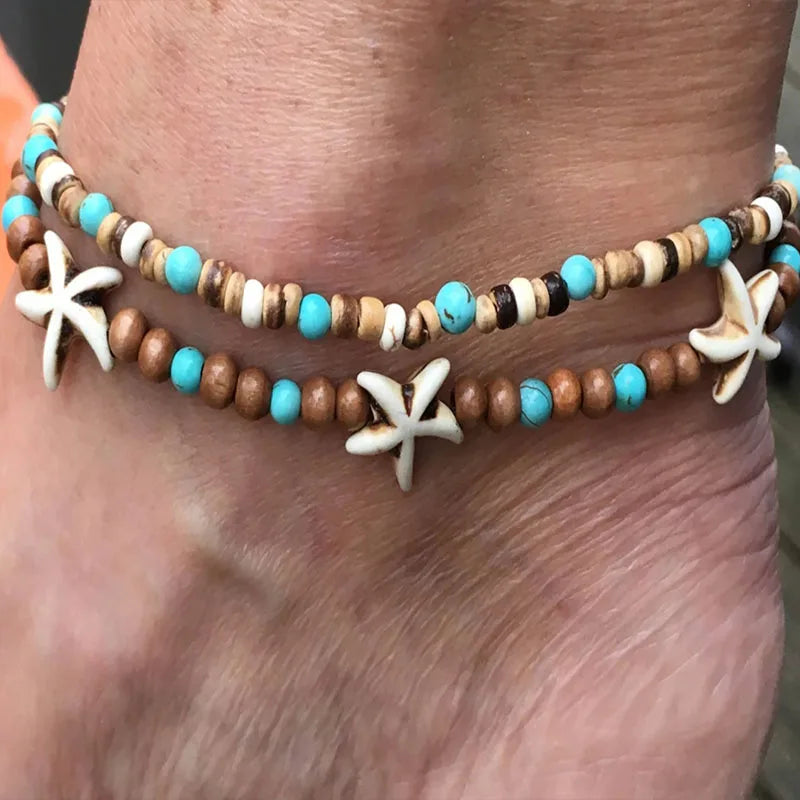 Women's Boho Lotus Chakra Beaded Anklet