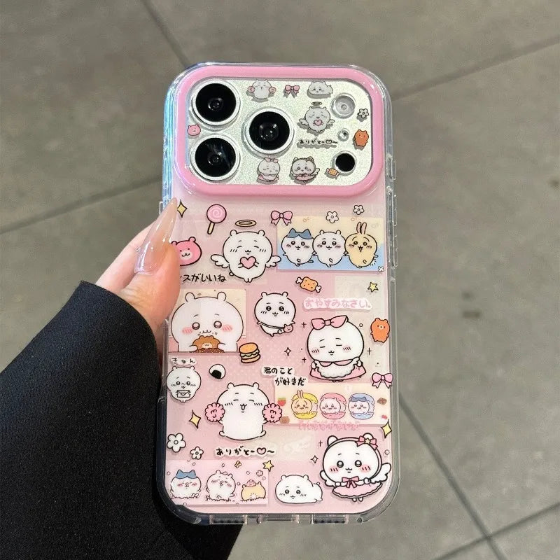Kawaii Phone Case Chiikawas For iPhone 17ProMax 17 16 15 14 TPU All-inclusive Soft Anti-fall Wear-resistant Slim Protective
