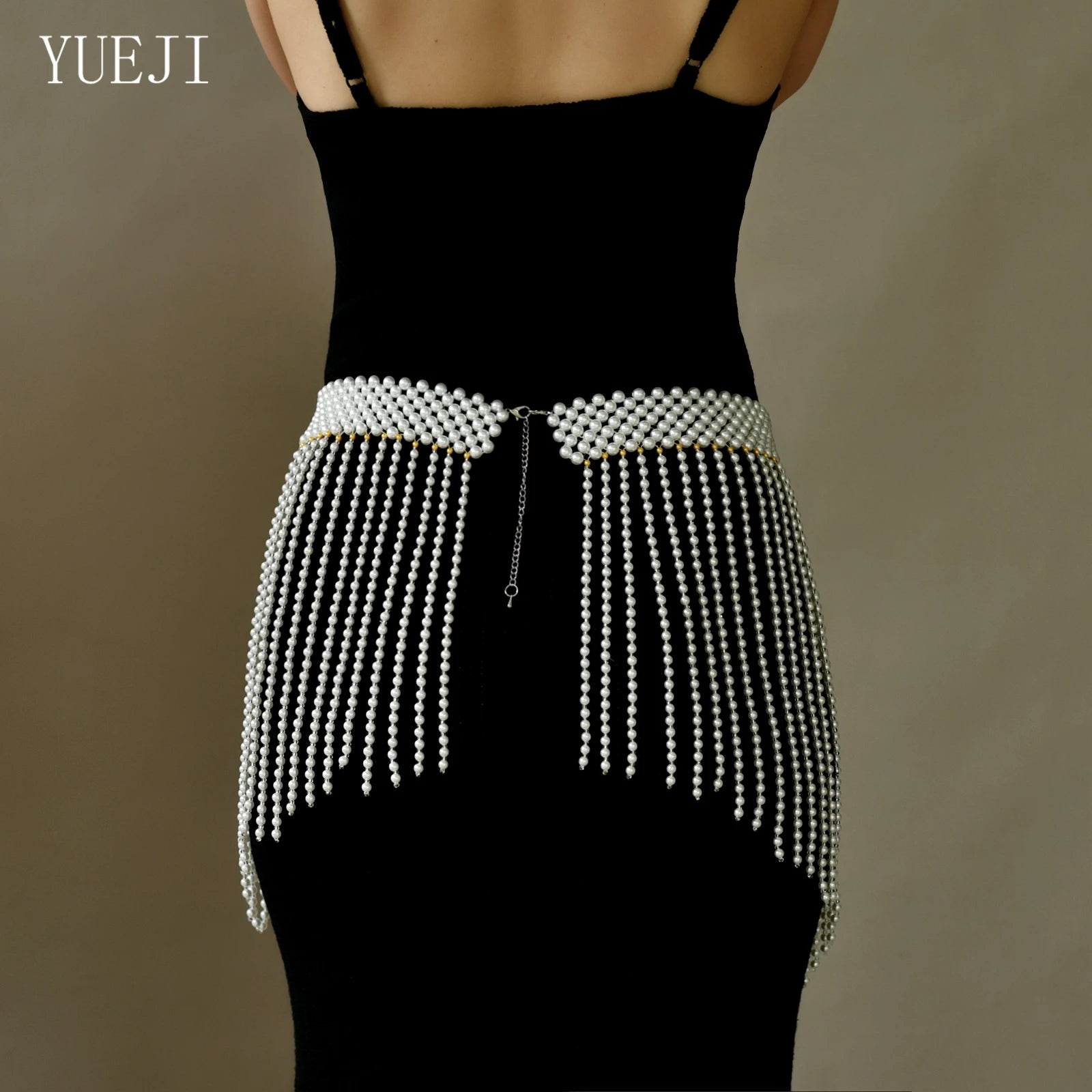 YUEJI Sexy Women Dress Waist Chain Handmade Beaded Tassel Style Short Skirt Women Dress Bikini Cover Up G97