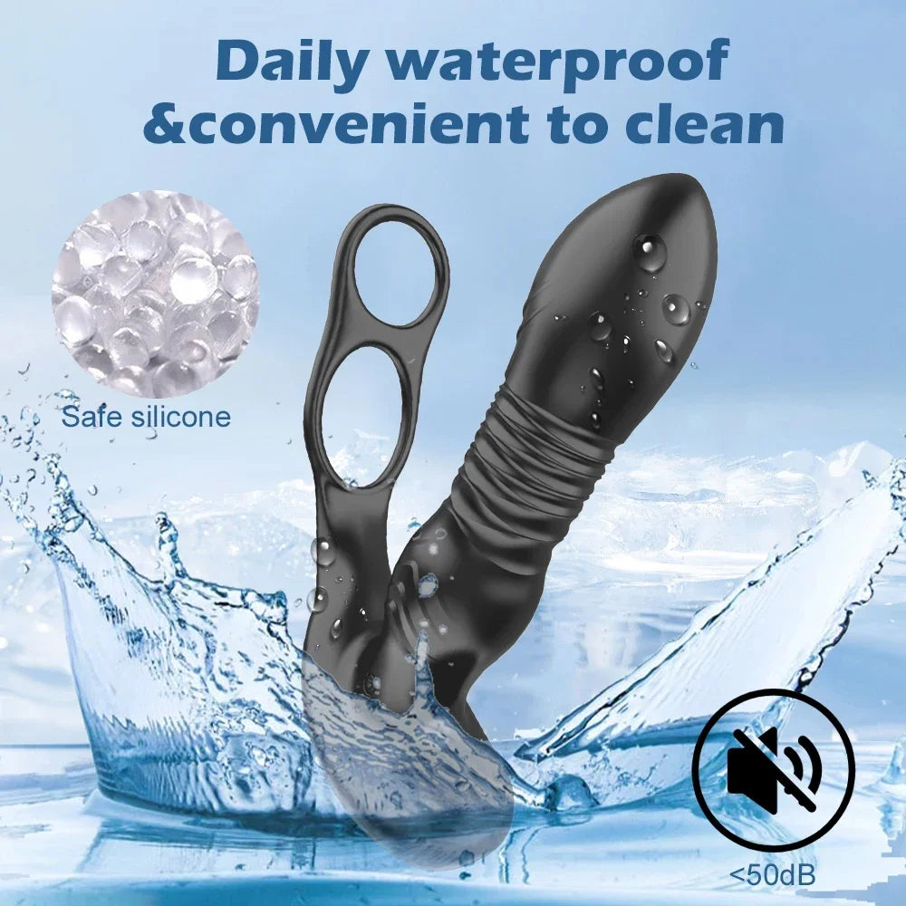 Thrusting Prostate Massager with Ring