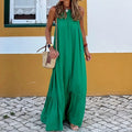 Summer New Dress for Women Sexy Solid Strap Dress Loose Backless Big Swing Beach Dresses Holiday Dresses for Women Wedding Guest