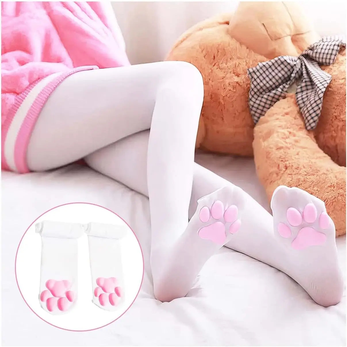 1Pair Cat Paw Stockings Three-dimensional Cat Meat Pad Pantyhose Cos Animation Anime Knee Socks Cute Girl Lolita Sexy Stockings