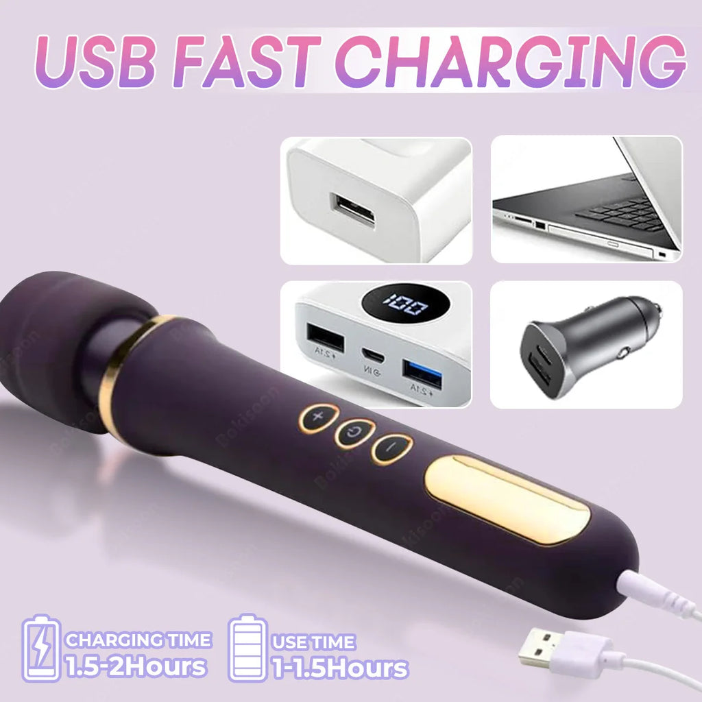 10-Speed Cordless Personal Wand Vibrator