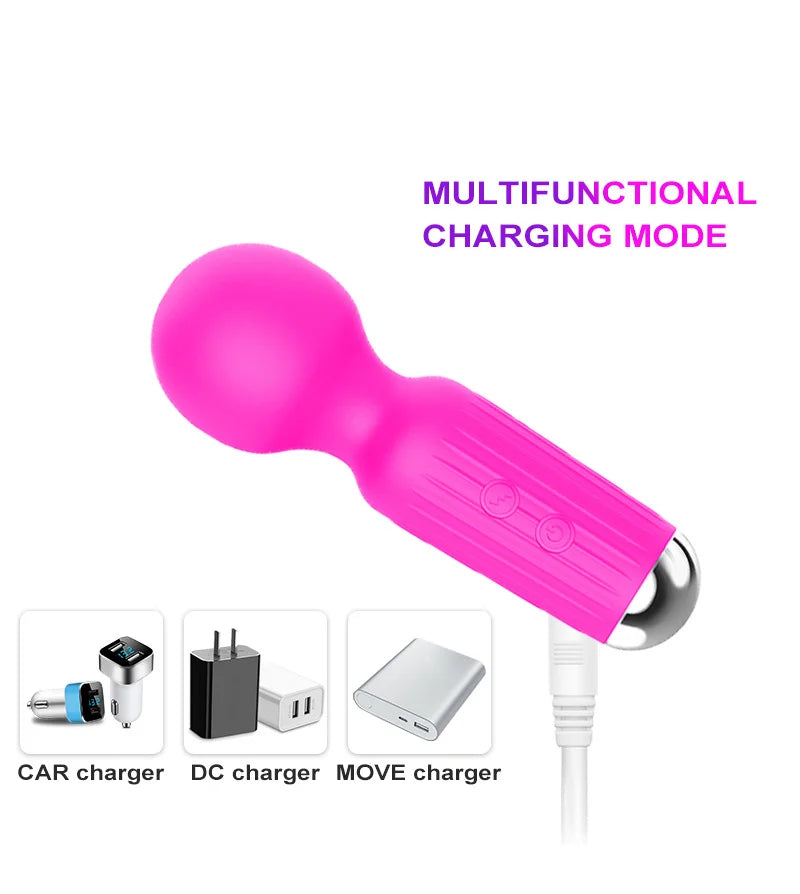 20-Speed USB-Rechargeable Mini Wand Vibrator
