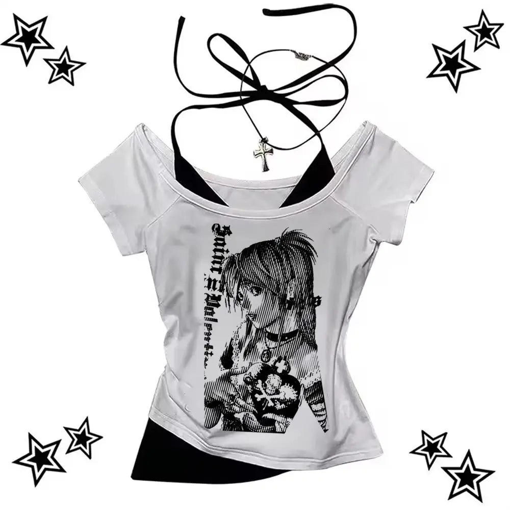 Vintage 2000s Gyaru Y2K Crop Top