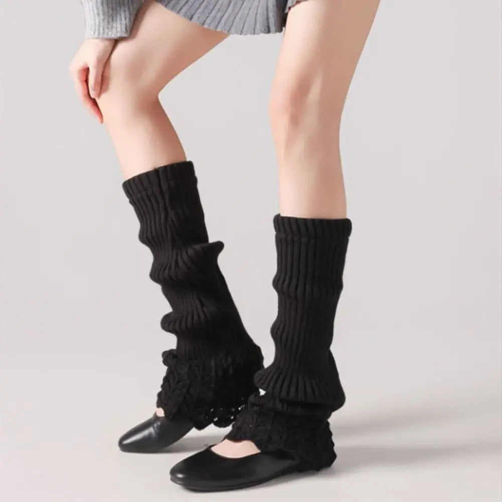 Thick Knit Solid Color Y2K Leg Warmers
