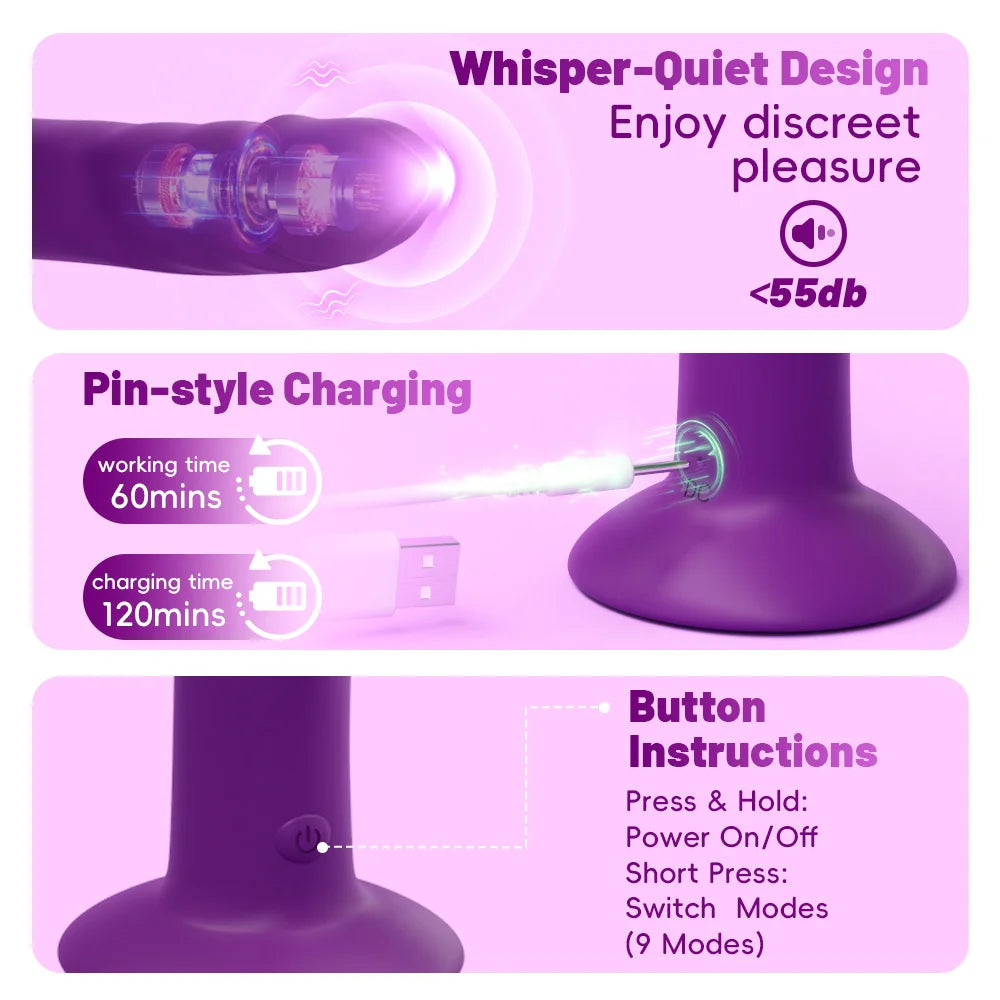 App-Controlled Thrusting Vibrating Anal Plug