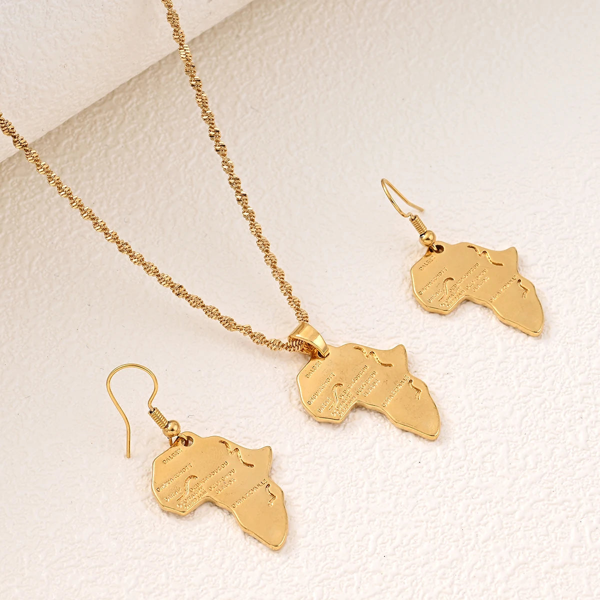 Women's Gold-Color Necklace & Earring Set