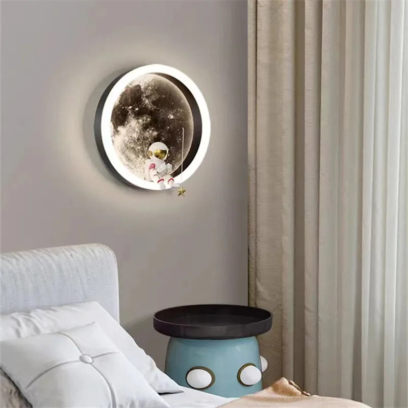 Astronaut Moon Bedside Wall Light