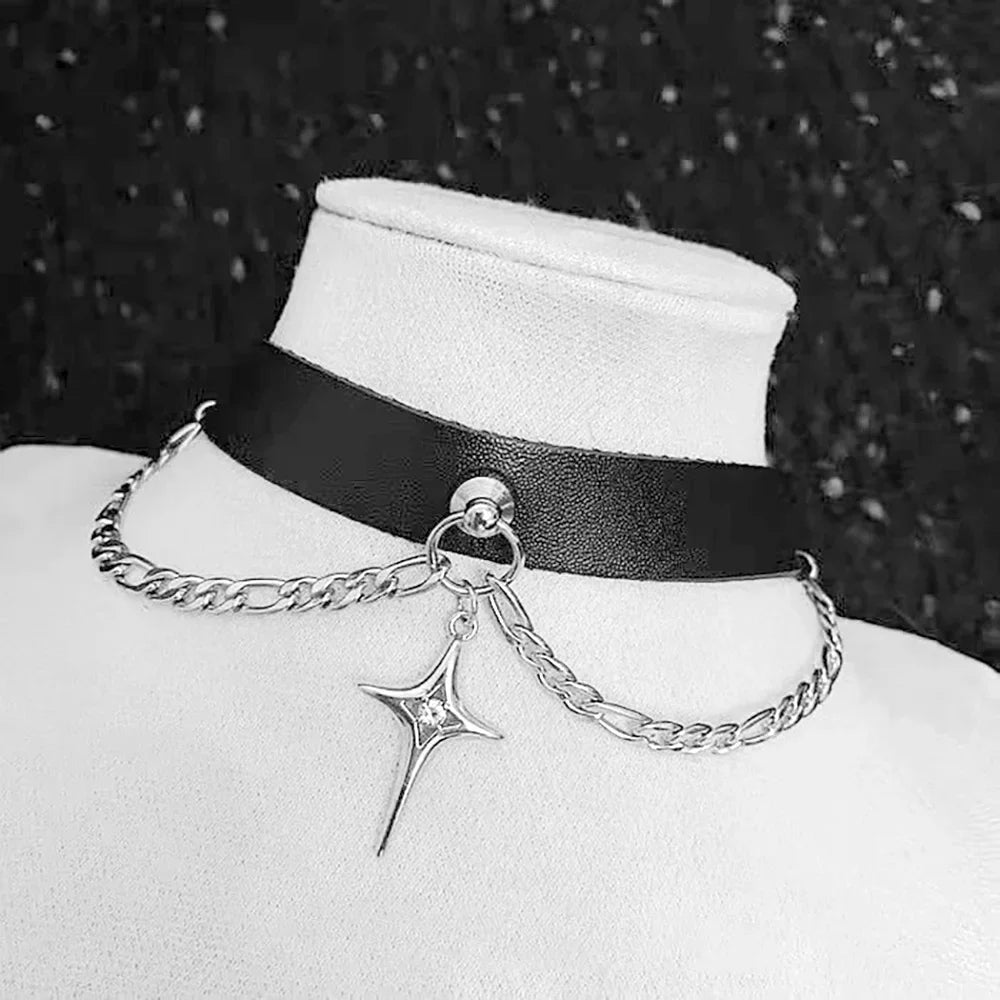 6 Styles Harajuku Sexy Black Goth Punk Chokers Gothic Choker Necklace Halloween Party For Women Men Props Accessory