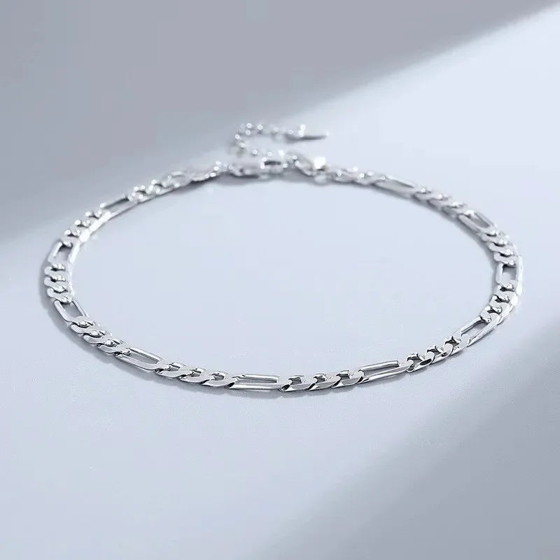 925 Sterling Silver 4mm Chain Bracelet or Anklet