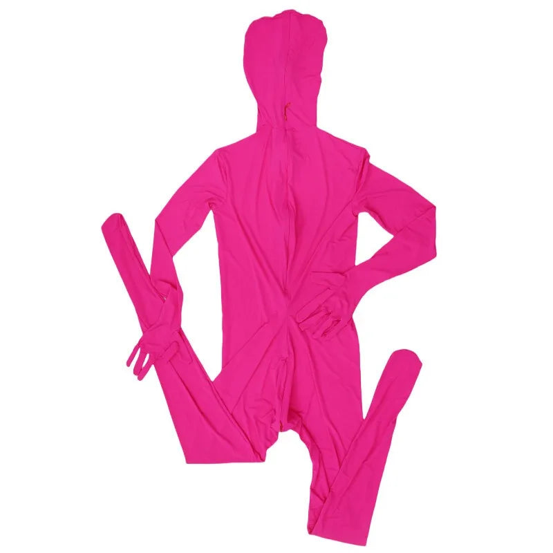 Women's Ice-Silk Zip Open-Crotch Jumpsuit