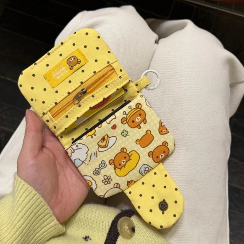 Quaint Ins Style Bear Coin Purse with Retro Cute Design Convenient for Students