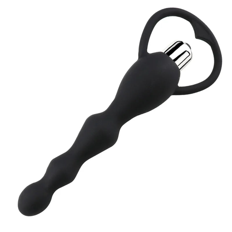 Silicone Vibrating Anal Plug & Bead Massager