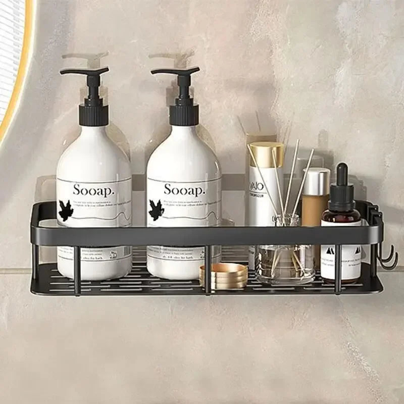 No-Drill Wall-Mounted Corner Shower Shelf