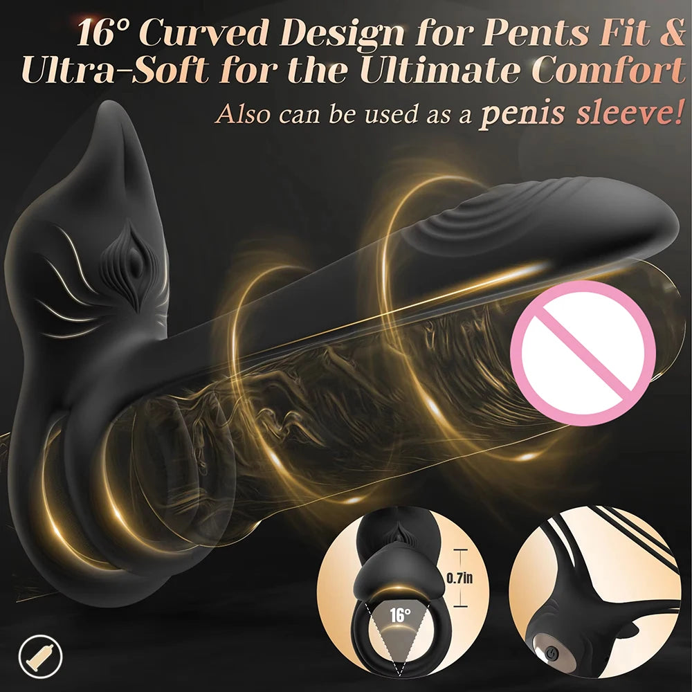 Remote-Control 10-Mode Vibrating Ring
