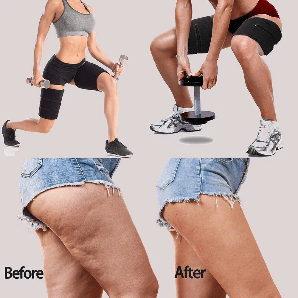Thigh Trimmers Wraps for Women Men,Neoprene Thigh Brace Support Hamstring Compression Sleeve,Increases Heat & Sweat to the Thigh
