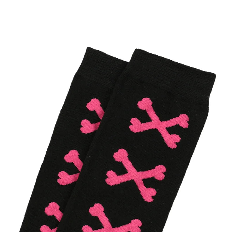 Women's Thigh High Socks Over the Knee Cable Knit Boot Socks, Crossed Bones Long Warm Fashion Leg Warmers Winter