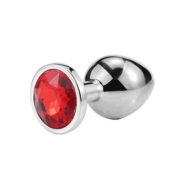 Crystal-Tip Stainless Steel Anal Plug