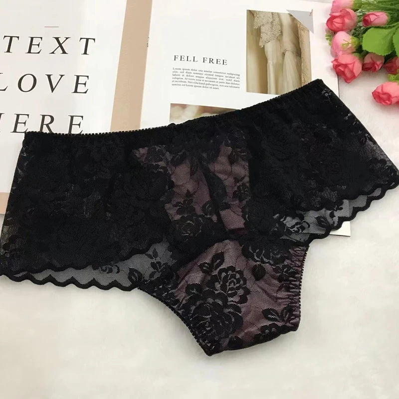 Sexy Flower Mens Underwear Sissy Male Gay Briefs Crossdress Lingerie Panties Men Lace Frill Underpants