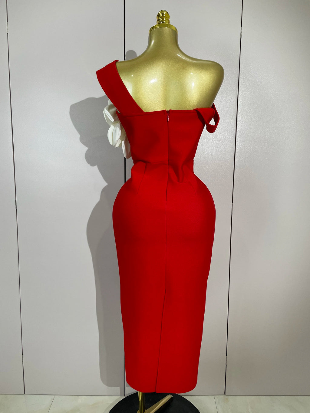Sexy Off Shoulder White Flower Black Red Bodycon Bandage Long Dress Women Luxury Celebrity Evening Club Elegant Party Gowns