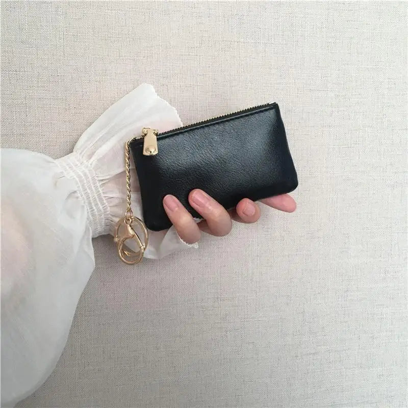 PU Leather Mini Coin Purse with Keychain