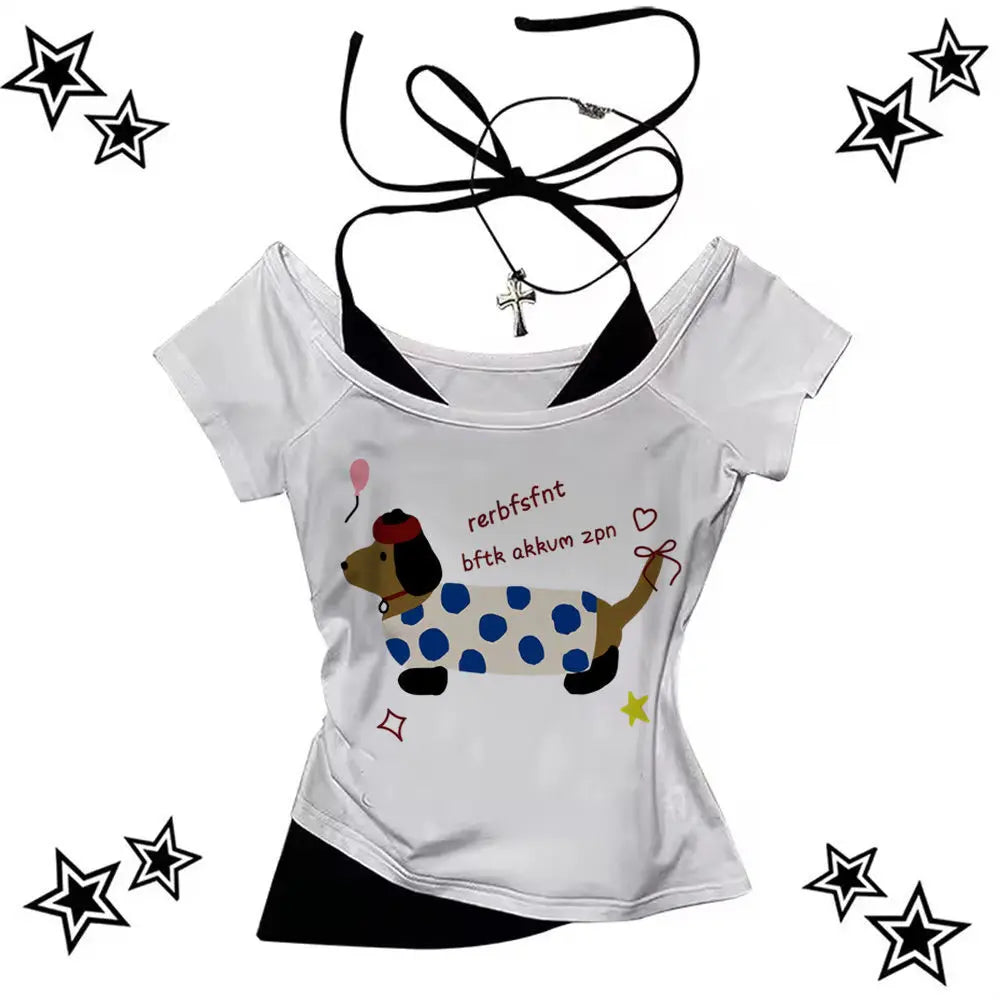 Vintage 2000s Gyaru Y2K Crop Top