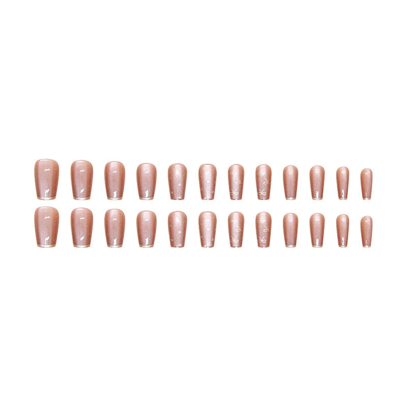 24 Coffin Shaped Fake Nails +1 Nail File +1 Jelly Glue