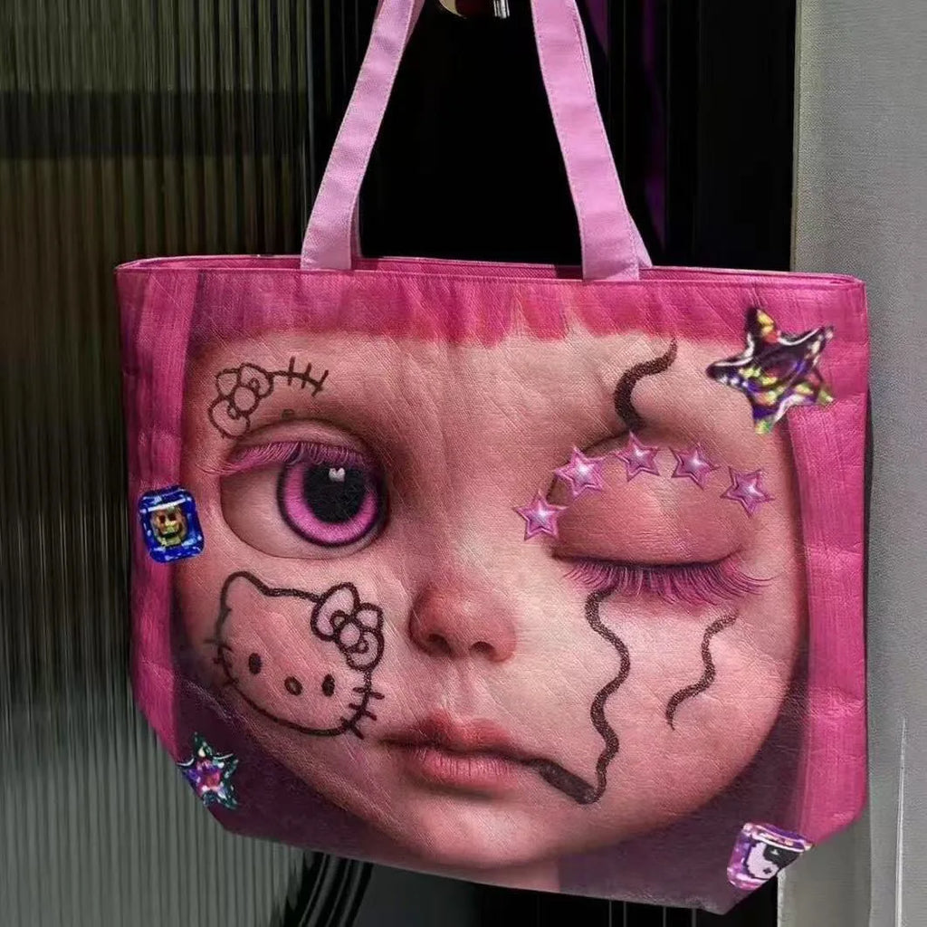 Y2K Kitty Double-Sided Tote Bag