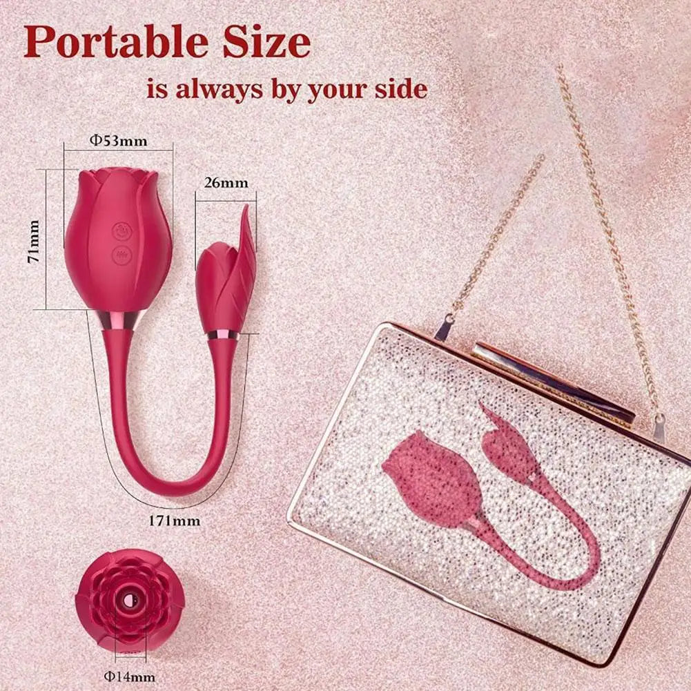 Rose-Sucking Vibrator Silicone Dildo for Women Slaping G Spot Anal Vibrators Stimulator Female Vibrating Egg Adult Toys