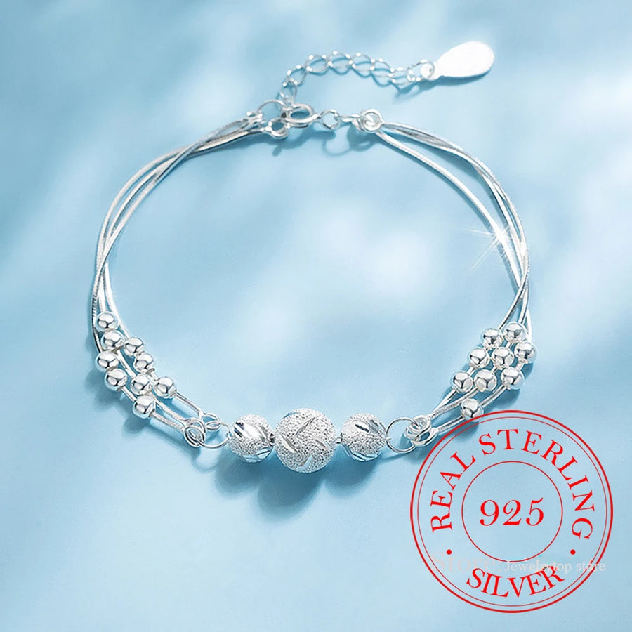 925 Sterling Silver Bead Charm Bracelet