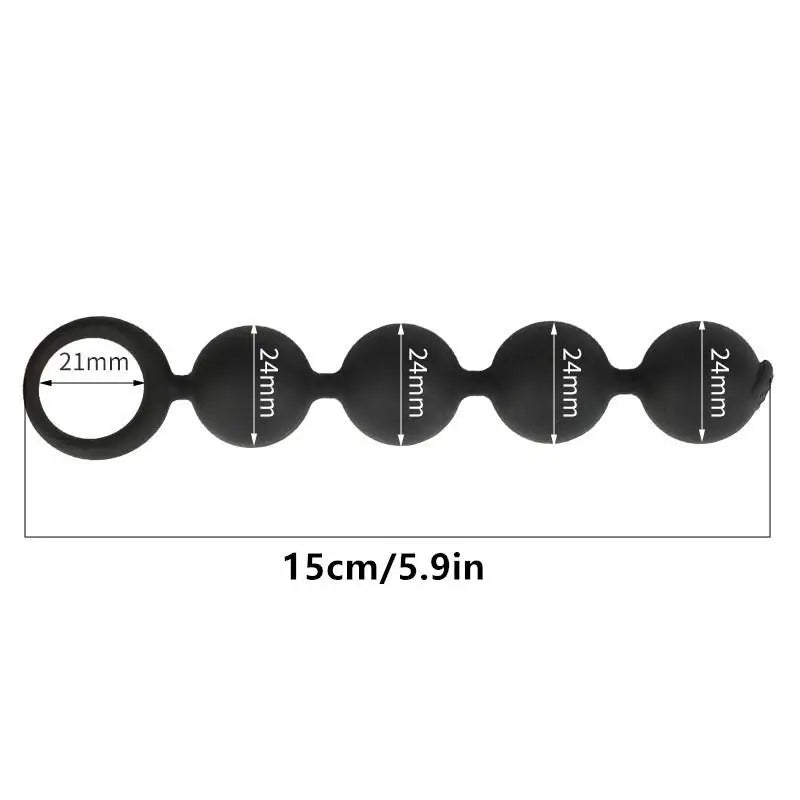 Large 4-Bead Silicone Anal Plug