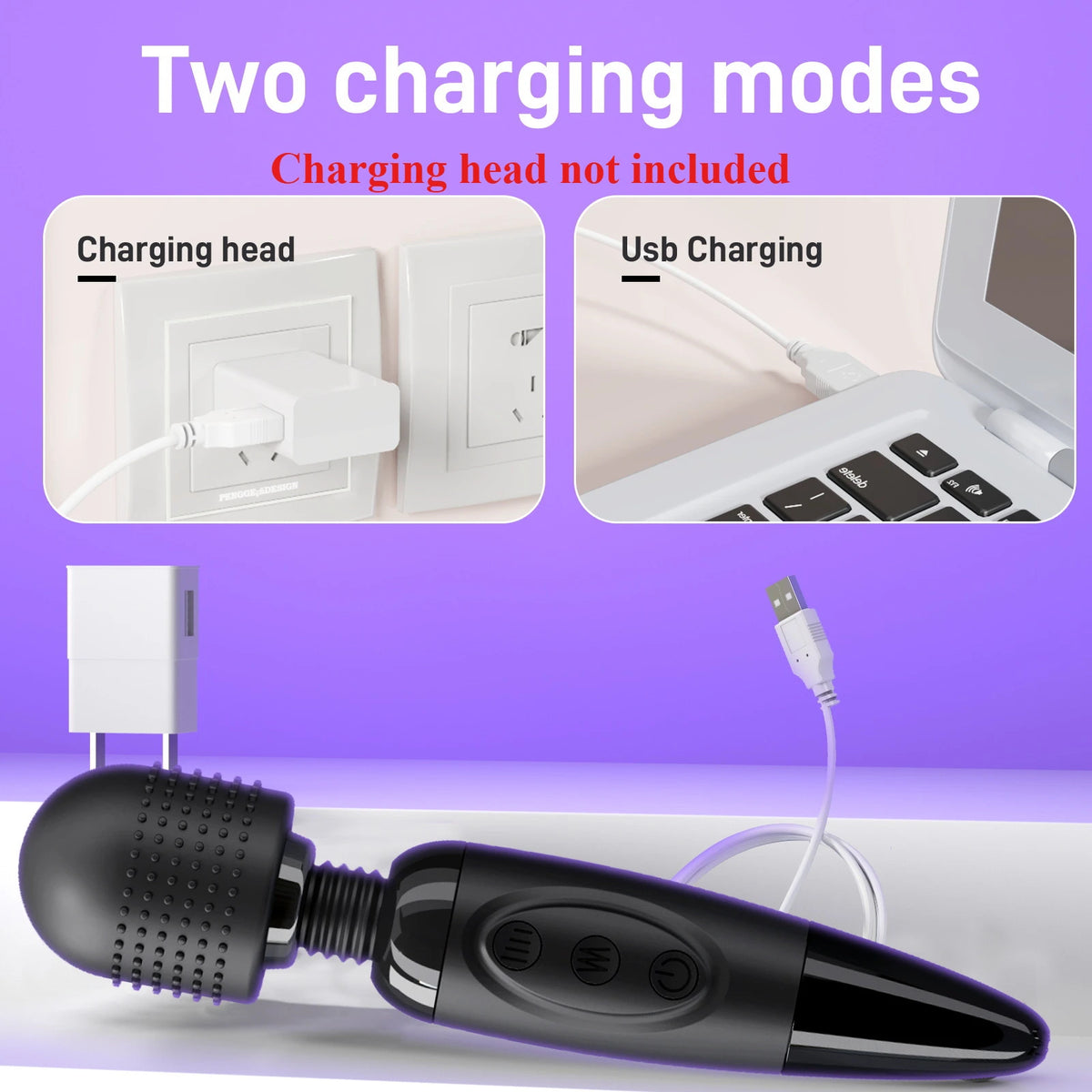 Portable Electric Wand Body Massager – 20 Modes/8 Speeds