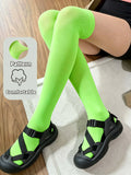 Women's Green Thigh High Socks Soft Slim Fit Over The Knee Stockings Stretchy Casual Sports Long Socks Yoga Daily Wear