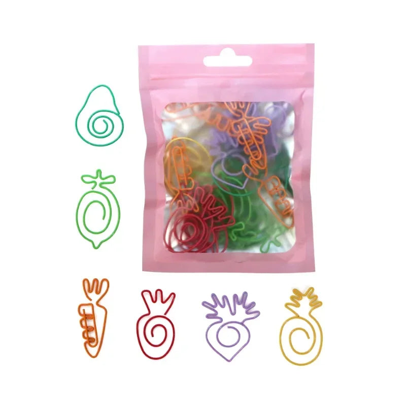 30-Piece Kawaii Paper Clip & Bookmark Set