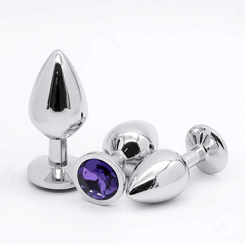 Crystal-Tip Stainless Steel Anal Plug
