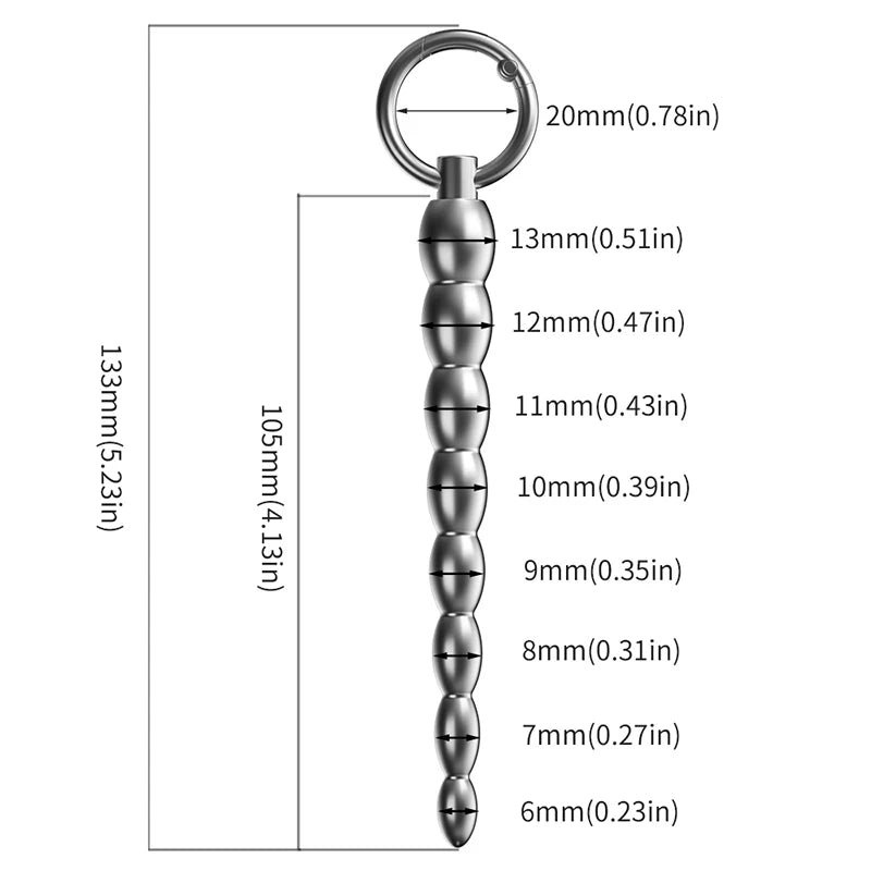 Stainless Steel Beaded Urethral Sound