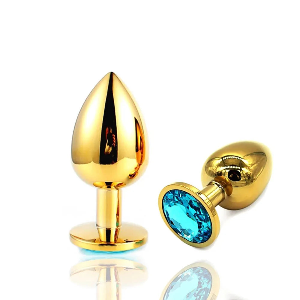 3-Piece Diamond-Base Metal Anal Plug Set