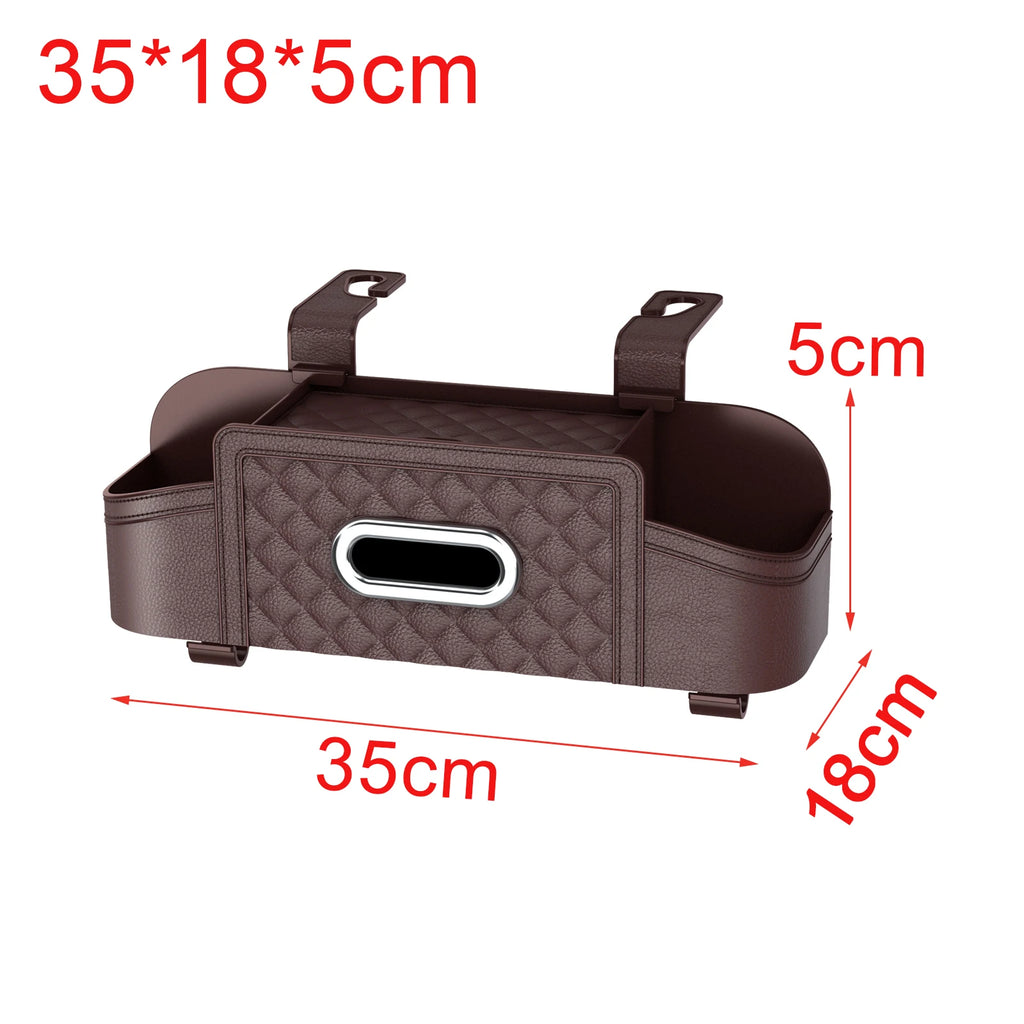 Car Backseat Organizer Storage Box with Hook Auto Interior Decoration Drink Cup Tissue Holder Travel Accessories