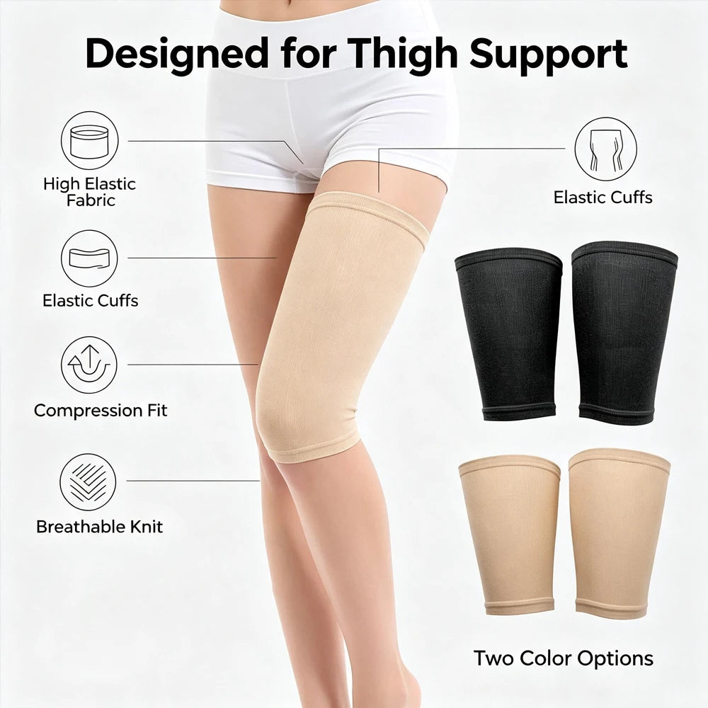 Thigh Compression Sleeves - Unisex Hamstring Compression Sleeve for Quad & Groin Pain, Thigh Brace & Wrap for Running, Sports