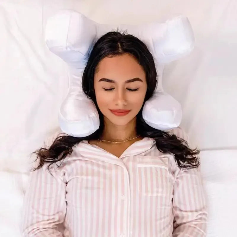 Contoured Face Sleep Pillow with Satin Pillowcase