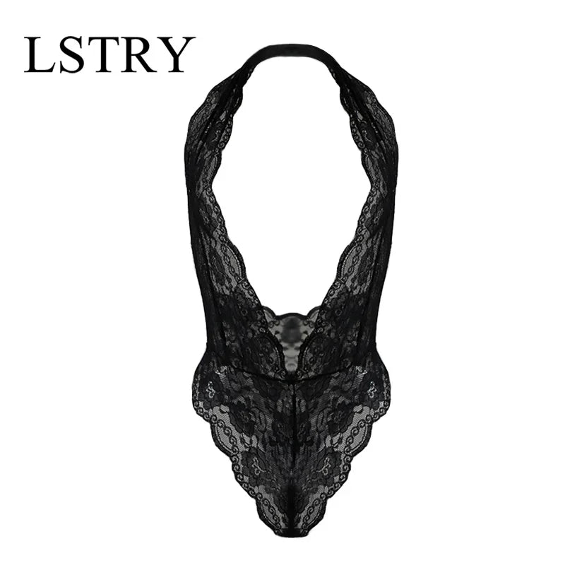 Lingerie Women Lace Babydoll Dress With Thongs Sleeveless Babydoll V-neck Nightdress Exotic Costumes Transparent Porn