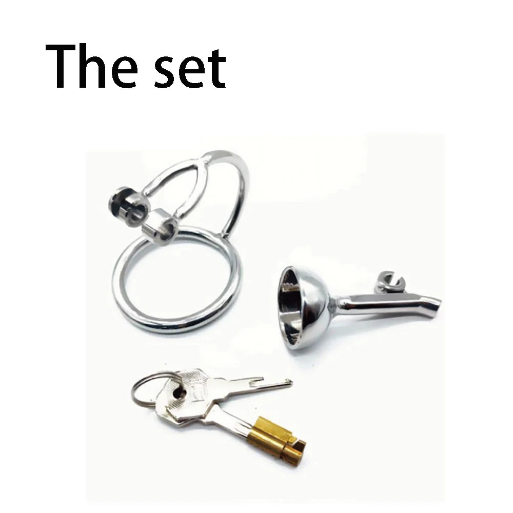 Stainless Steel Chastity Cage with Scrotum Lock