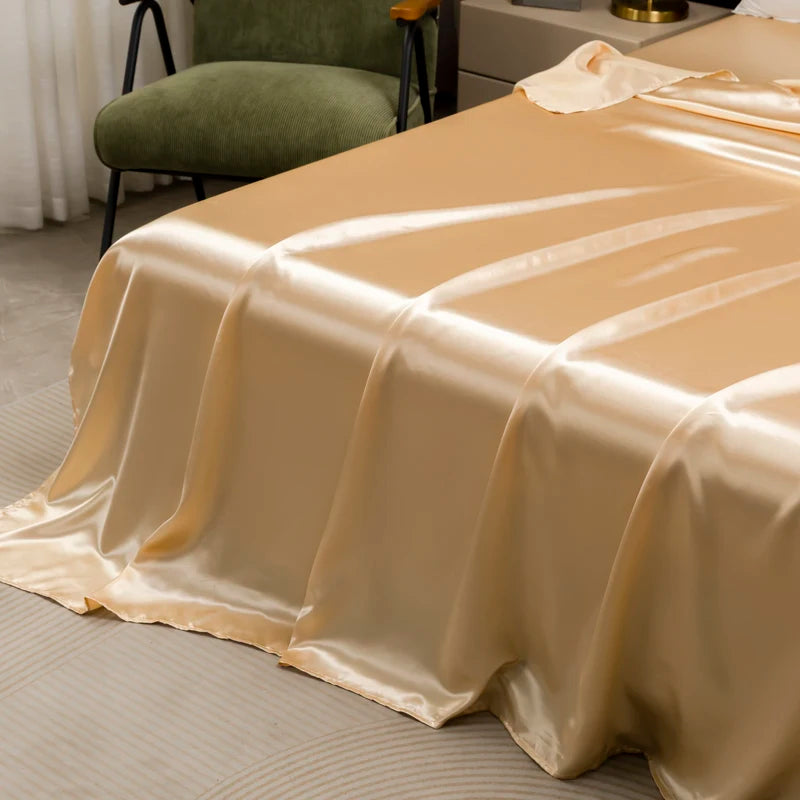 Solid Satin Sheet & Pillowcase Bedding Set