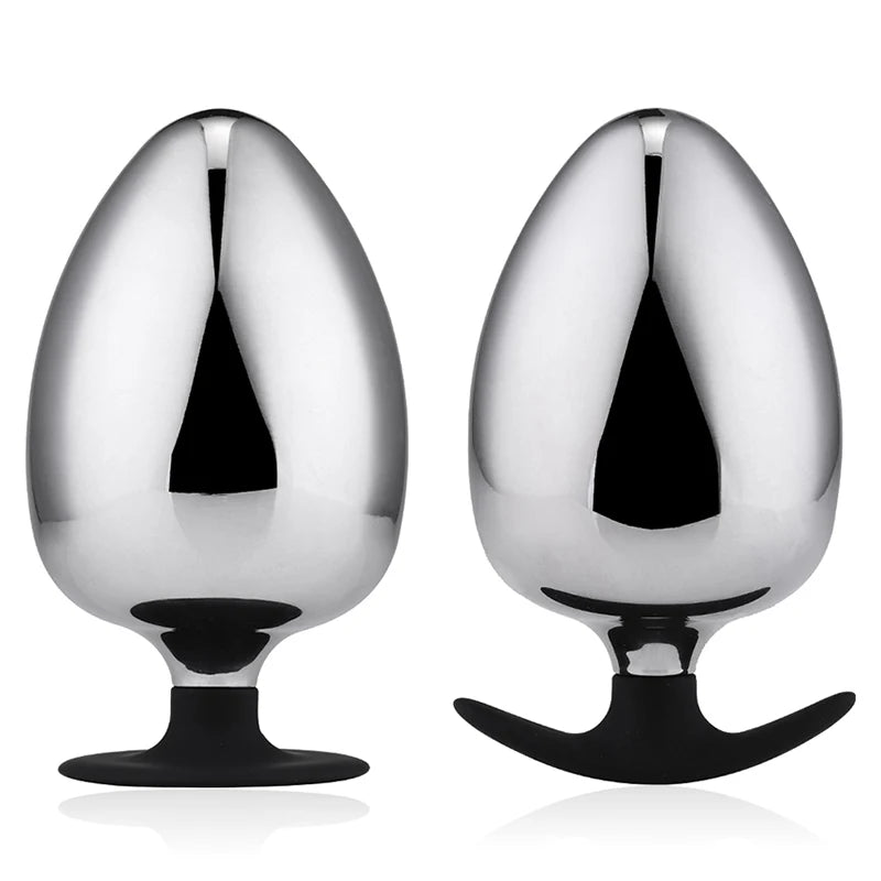 Extra-Large Stainless Steel Hollow Anal Plug