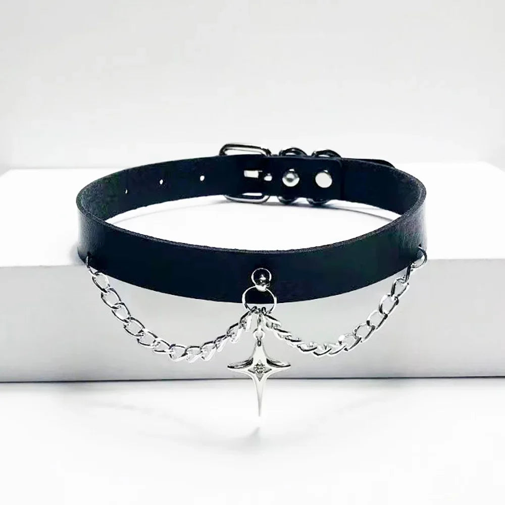 6 Styles Harajuku Sexy Black Goth Punk Chokers Gothic Choker Necklace Halloween Party For Women Men Props Accessory