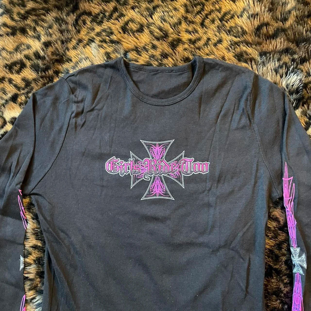 Star Girl Y2K Long-Sleeve Crop Top