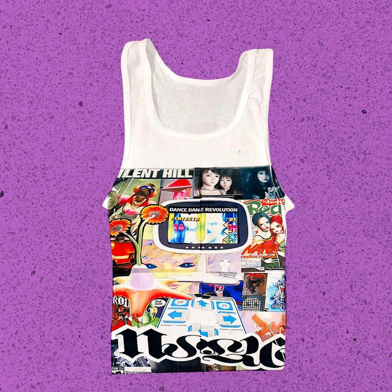 Cartoon Graphic Gothic Y2K Baby Tee