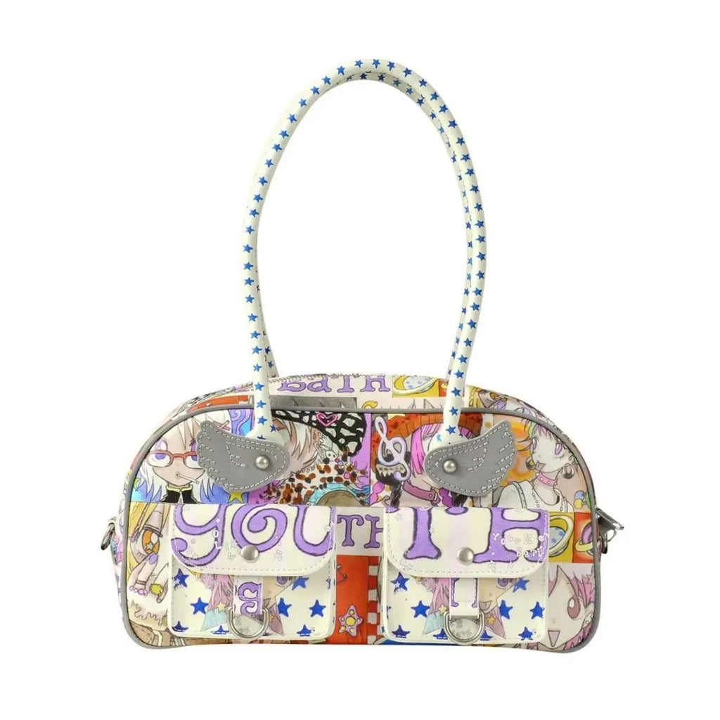 Kawaii Y2K Graffiti Boston Bag